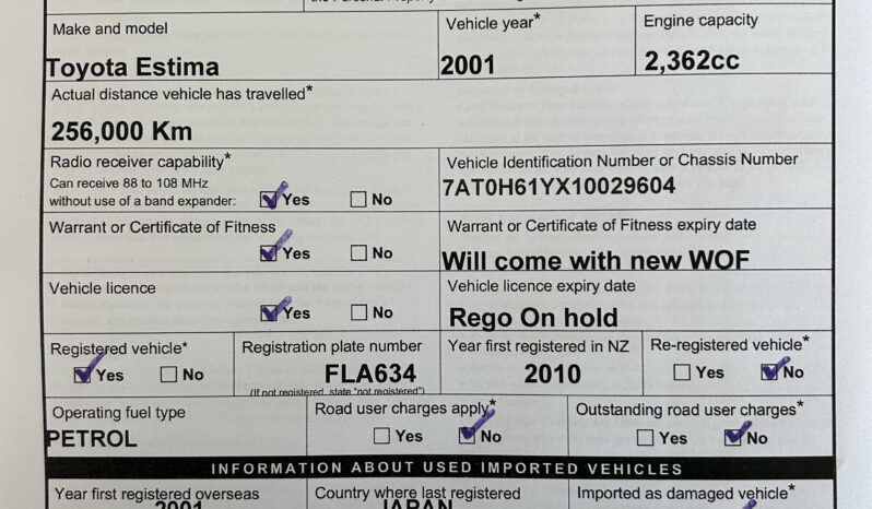 
								Toyota Estima 2001 Self Contained Campervan full									