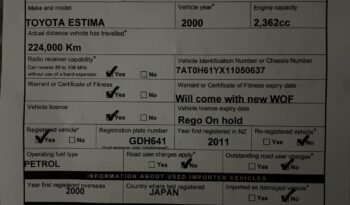 
									Toyota Estima 2000 Self Contained Campervan full								